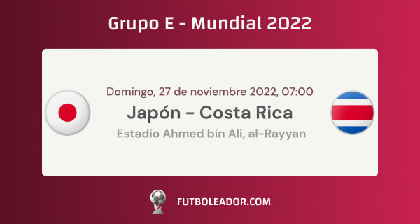 japon vs costa rica en el grupo e del mundial 2022