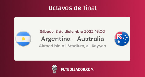 Pronóstico octavos de final Mundial - Argentina vs. Australia