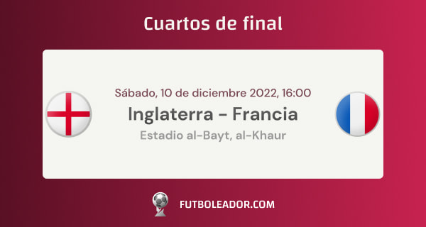 Inglaterra vs Francia cuartos de final mundial 2022